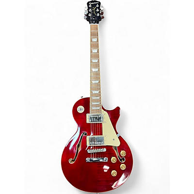 Used Epiphone LES PAUL ES Crimson Red Trans Hollow Body Electric Guitar