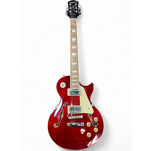 Used Epiphone LES PAUL ES Crimson Red Trans Hollow Body Electric Guitar Crimson Red Trans