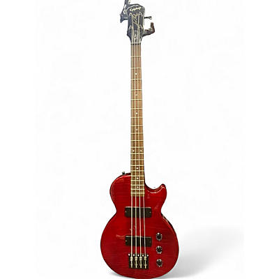 Used Epiphone Les Paul Bass Trans Red Electric Bass Guitar