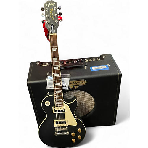 Used Epiphone Les Paul Classic Black Solid Body Electric Guitar Black