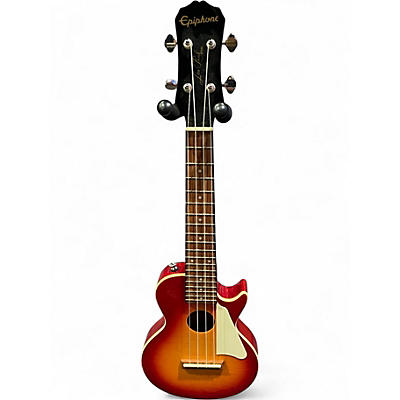 Used Epiphone Les Paul Concert Acoustic-Electric Ukulele Heritage Cherry Sunburst Ukulele