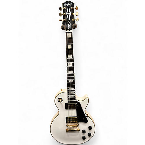 Used Epiphone Les Paul Custom Alpine White Solid Body Electric Guitar Alpine White