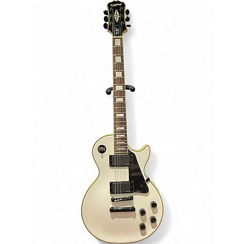 Used Epiphone Les Paul Custom Alpine White Solid Body Electric Guitar Alpine White