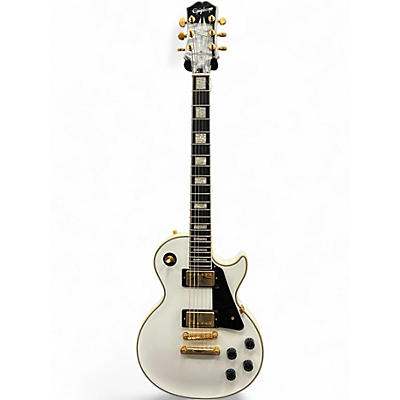 Used Epiphone Les Paul Custom Alpine White Solid Body Electric Guitar