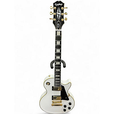 Used Epiphone Les Paul Custom Alpine White Solid Body Electric Guitar