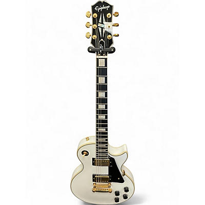 Used Epiphone Les Paul Custom Alpine White Solid Body Electric Guitar