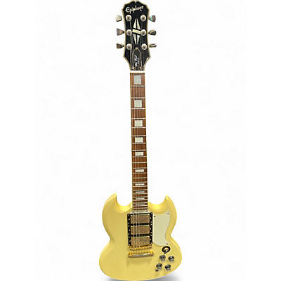 Used Epiphone Les Paul Custom Antique Ivory Solid Body Electric Guitar