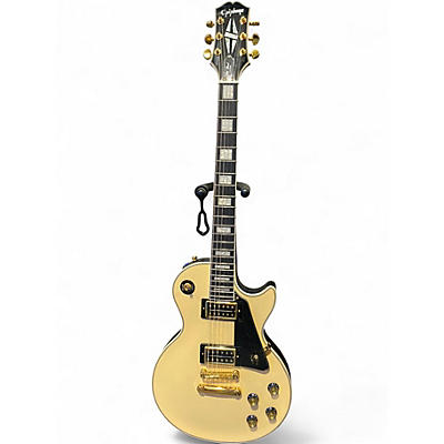 Used Epiphone Les Paul Custom Antique White Solid Body Electric Guitar