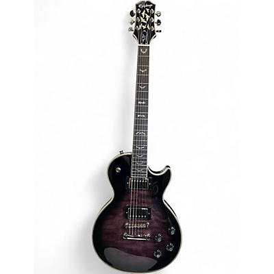 Used Epiphone Les Paul Custom Bats in Flight Trans Purple Solid Body Electric Guitar