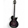Used Epiphone Les Paul Custom Bats in Flight Trans Purple Solid Body Electric Guitar Trans Purple