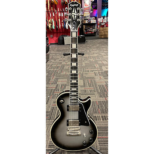 Epiphone Used Epiphone Les Paul Custom Black And Silver Solid Body Electric Guitar Black and Silver