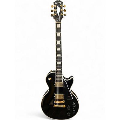 Used Epiphone Les Paul Custom Black and Gold Solid Body Electric Guitar