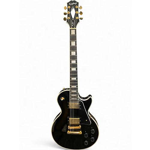 Used Epiphone Les Paul Custom Black and Gold Solid Body Electric Guitar Black and Gold