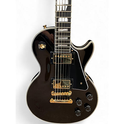 Used Epiphone  Les Paul Custom Black and Gold Solid Body Electric Guitar Black and Gold