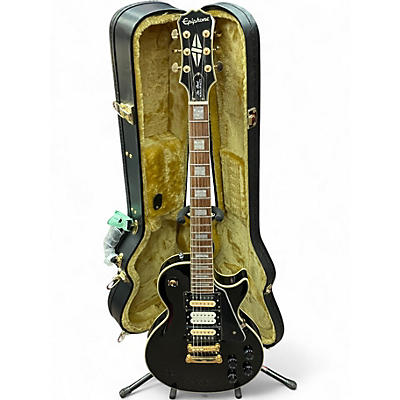 Used Epiphone Les Paul Custom Black and Gold Solid Body Electric Guitar