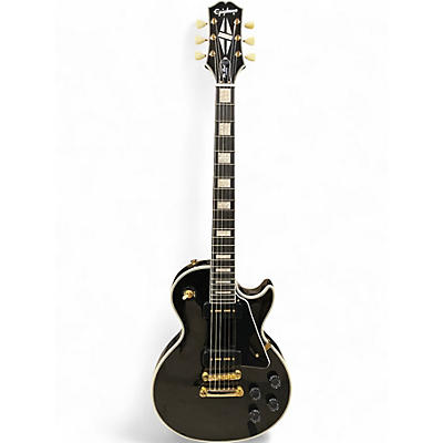 Used Epiphone Les Paul Custom Black and Gold Solid Body Electric Guitar