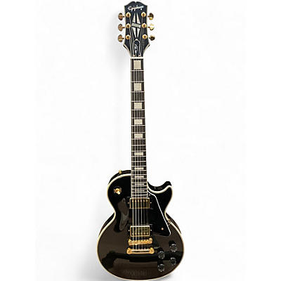 Used Epiphone Les Paul Custom Black and Gold Solid Body Electric Guitar