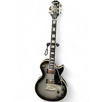 Used Epiphone Les Paul Custom Black and Silver Solid Body Electric Guitar