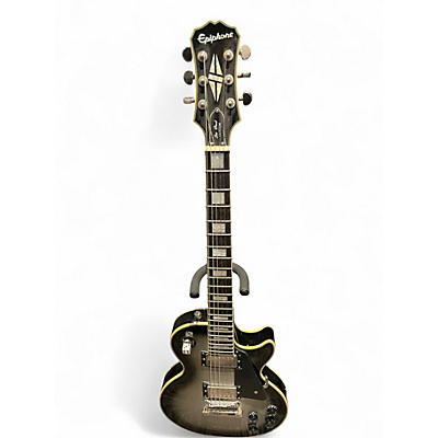 Used Epiphone Les Paul Custom Black and Silver Solid Body Electric Guitar