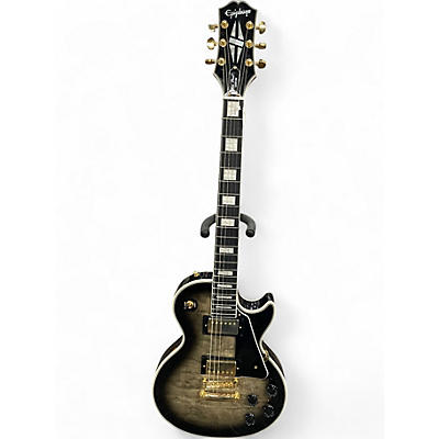 Used Epiphone Les Paul Custom Black and Silver Solid Body Electric Guitar