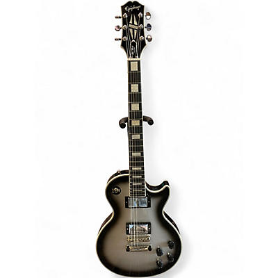 Used Epiphone Les Paul Custom Black and Silver Solid Body Electric Guitar