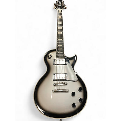 Used Epiphone Les Paul Custom Black and Silver Solid Body Electric Guitar