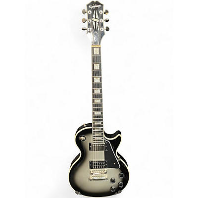 Used Epiphone Les Paul Custom Black and Silver Solid Body Electric Guitar