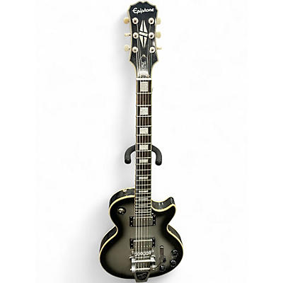 Used Epiphone Les Paul Custom Black and Silver Solid Body Electric Guitar