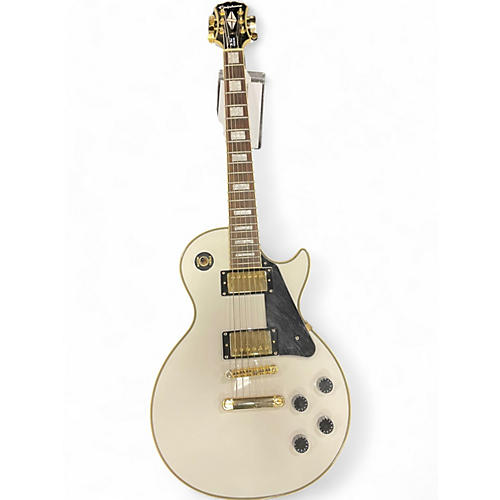 Used Epiphone Les Paul Custom Black and White Solid Body Electric Guitar Black and White