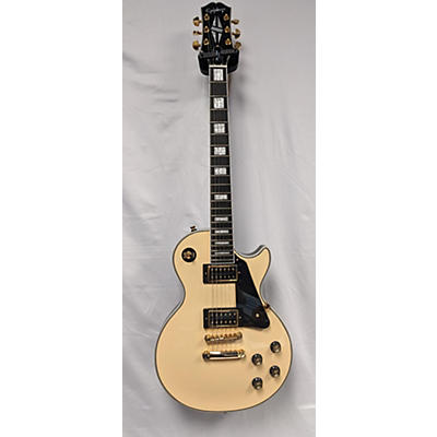 Epiphone Used Epiphone Les Paul Custom Blackback Antique Ivory Solid Body Electric Guitar