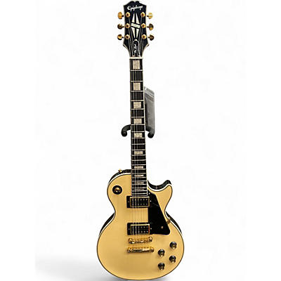 Used Epiphone Les Paul Custom Blackback Antique Ivory Solid Body Electric Guitar