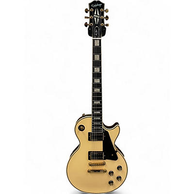 Used Epiphone Les Paul Custom Blackback Antique Ivory Solid Body Electric Guitar