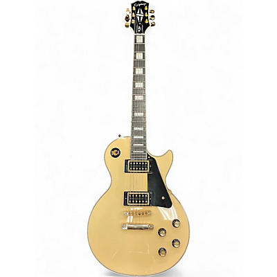 Used Epiphone Les Paul Custom Blackback Pro Antique Ivory Solid Body Electric Guitar