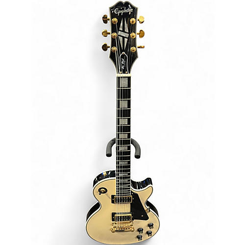 Used Epiphone Les Paul Custom Blackback Pro cream Solid Body Electric Guitar cream