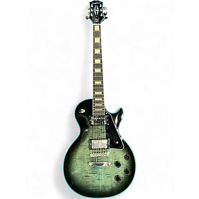 Used Epiphone Les Paul Custom Blue Ghost Flames Solid Body Electric Guitar