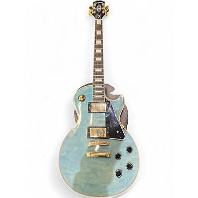 Used Epiphone Les Paul Custom Blue Quilt Solid Body Electric Guitar