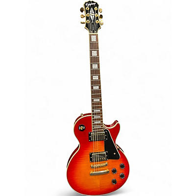 Used Epiphone Les Paul Custom Cherry Sunburst Solid Body Electric Guitar