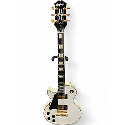 Used Epiphone Les Paul Custom Left Handed Alpine White Electric Guitar