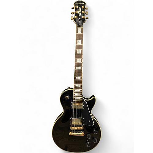 Used Epiphone Les Paul Custom Pro Black and Gold Solid Body Electric Guitar Black and Gold