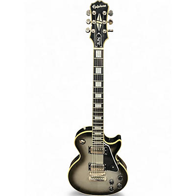 Used Epiphone Les Paul Custom Pro Black and Silver Solid Body Electric Guitar