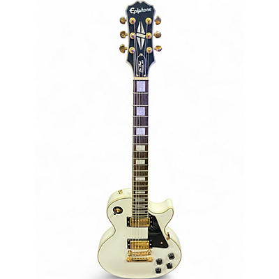 Used Epiphone Les Paul Custom Pro White Solid Body Electric Guitar