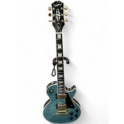 Used Epiphone Les Paul Custom Quilt Guitar Center-Exclusive Ocean Blue Solid Body Electric Guitar