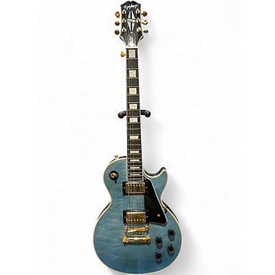 Used Epiphone Les Paul Custom TRANSLUCENT BLUE Solid Body Electric Guitar