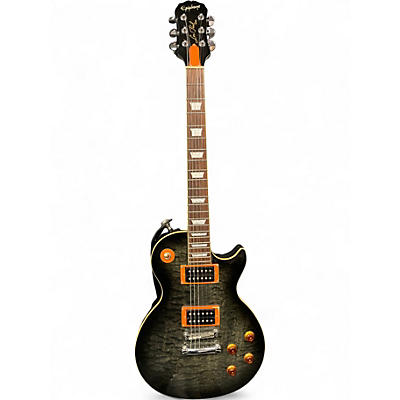 Used Epiphone Les Paul Custom Trans Black Solid Body Electric Guitar