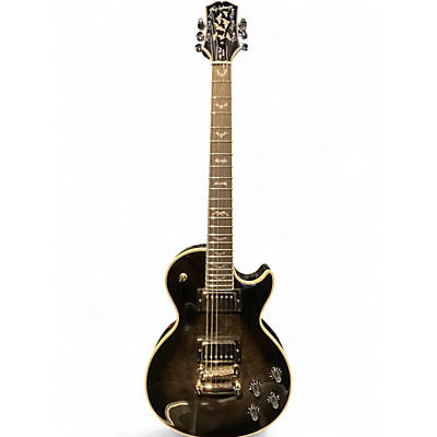 Used Epiphone Les Paul Custom Trans Black Solid Body Electric Guitar