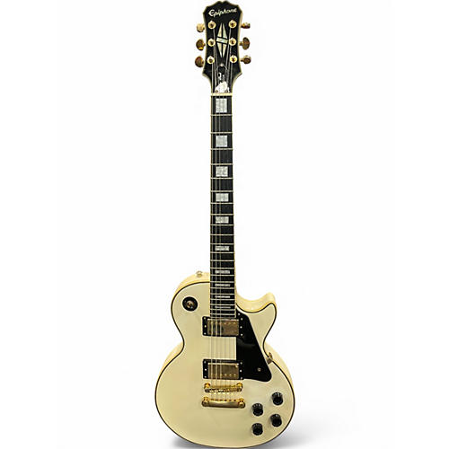 Used Epiphone Les Paul Custom Vintage White Solid Body Electric Guitar Vintage White