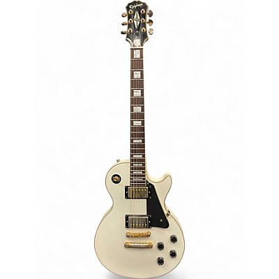 Used Epiphone Les Paul Custom White Solid Body Electric Guitar