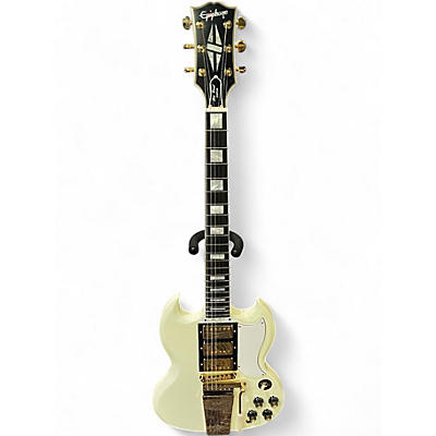 Used Epiphone Les Paul Custom White Solid Body Electric Guitar