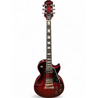 Used Epiphone Les Paul Custom Widow Red Burst Solid Body Electric Guitar