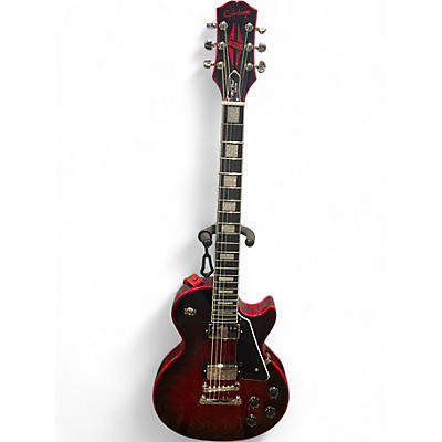 Used Epiphone Les Paul Custom Widow transparent red Solid Body Electric Guitar